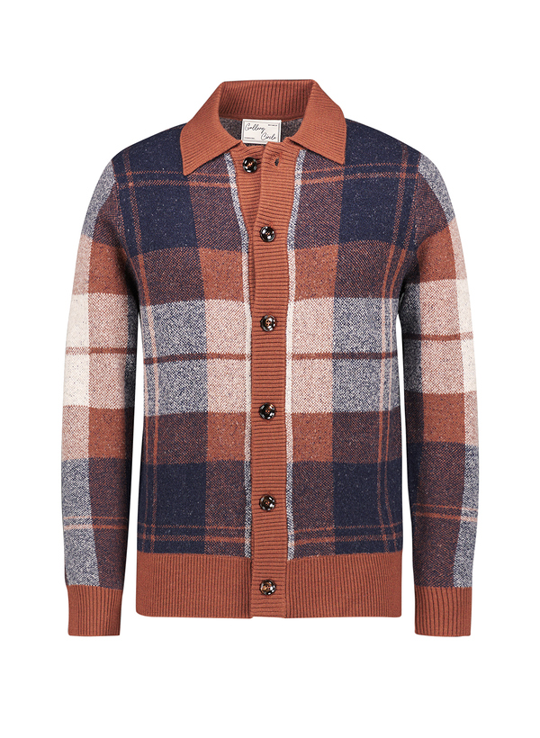 Cardigan Wando, Wolle, braun-blau meliert