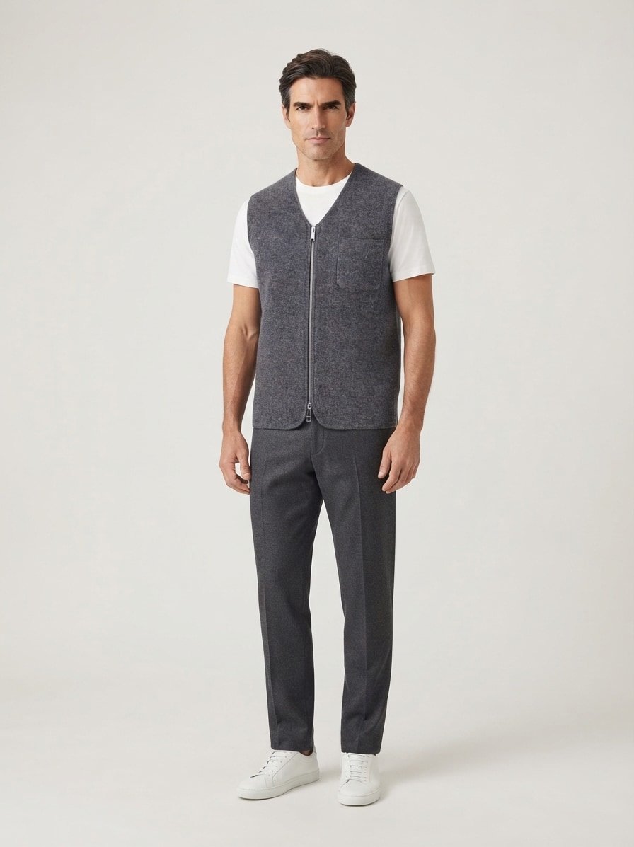 Strickweste MMGCess, Wolle-Kaschmir, grau