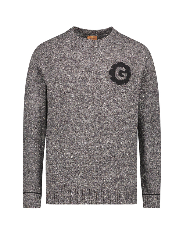 MOS MOSH Gallery. Herren Pullover grau Wolle-Seide meliert