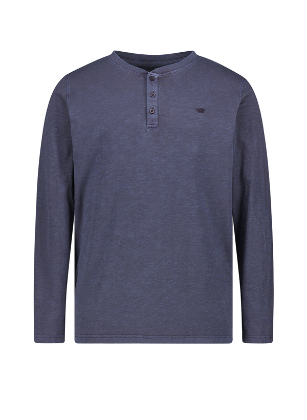 Longsleeve Atchison, Baumwolle, indigo meliert