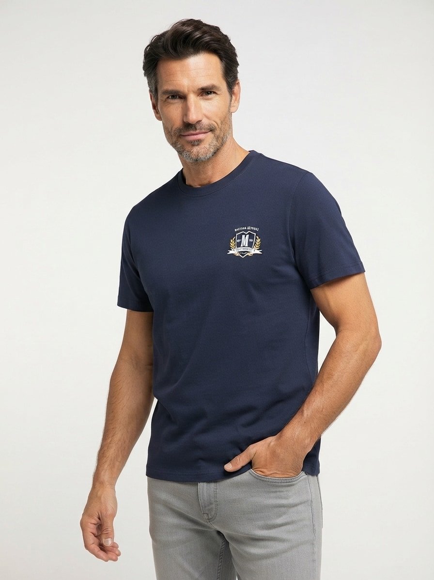 T-Shirt, Baumwolle, navy