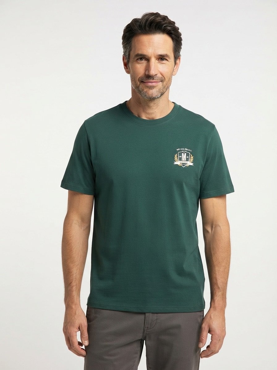 T-Shirt, Baumwolle, dunkelgrün