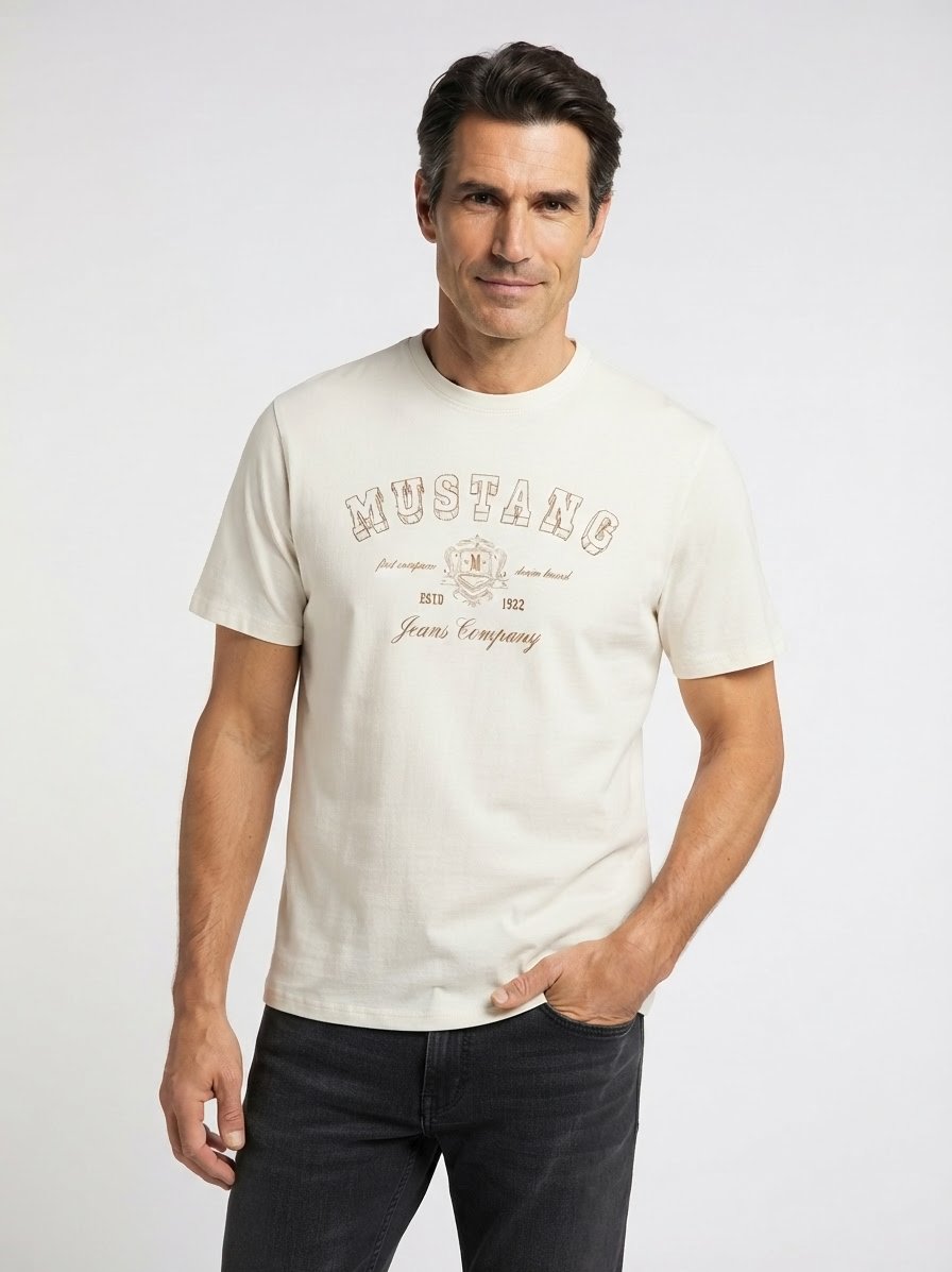 T-Shirt Austin, Baumwolle, creme meliert