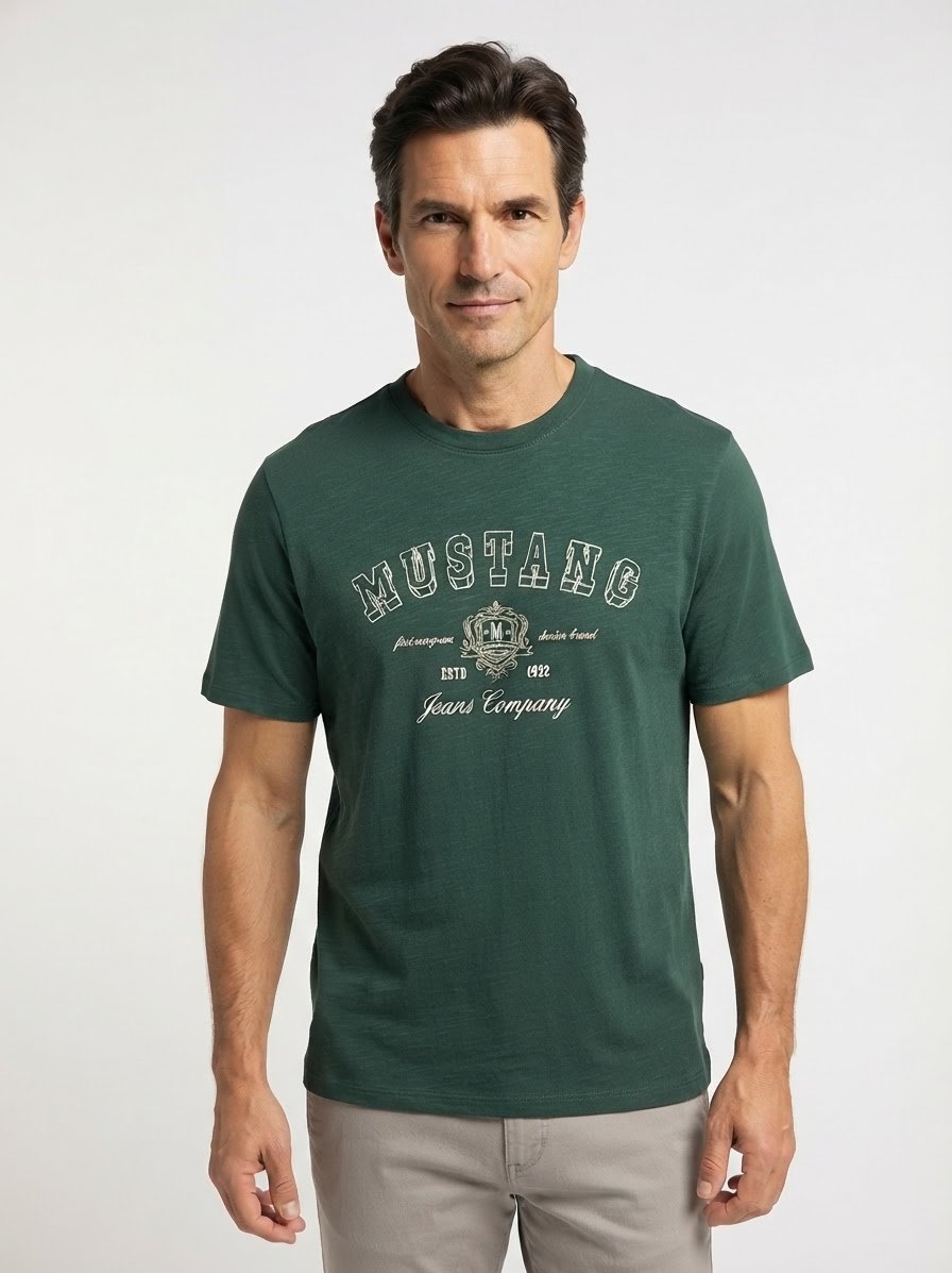 T-Shirt Austin, Baumwolle, pinegrove meliert