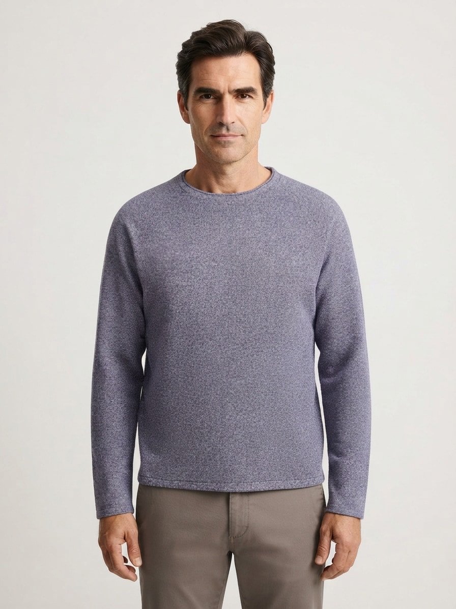 Pullover Elvin, Baumwolle, blau-meliert