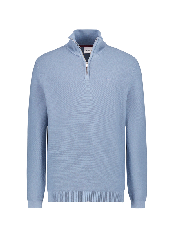 Pullover Everett, Baumwolle, blau strukturiert