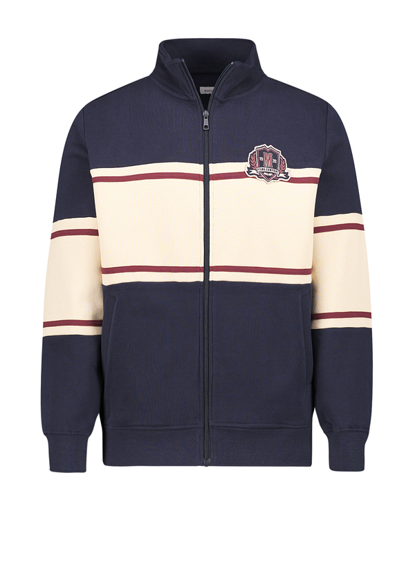 Sweatjacke Dillon, Baumwolle, navy-ecru