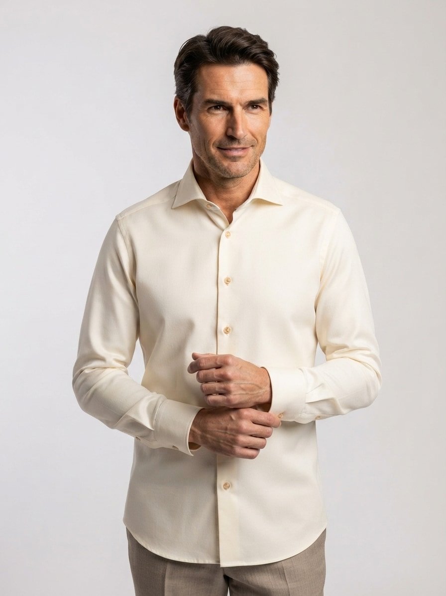Hemd, Casual, Flanell, Kent, creme