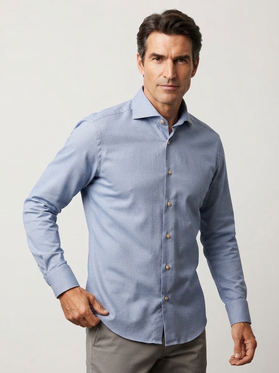 Hemd, Casual, Flanell, Kent, hellblau