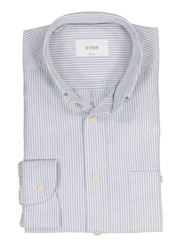 Hemd, Casual, Oxford, Button-Down, Brusttasche, blau gestreift