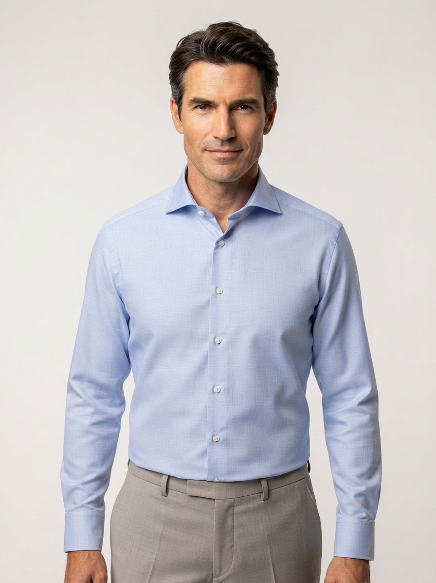 Hemd, Casual, Oxford, Haikragen, blau