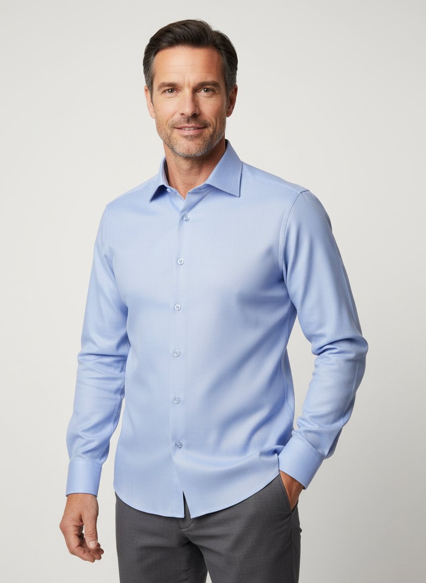 Hemd, Contemporary, Twill, Kent, blau