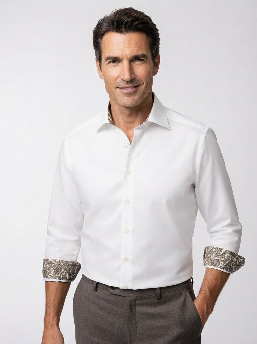 Hemd, Super Slim, Twill, Kent, weiß
