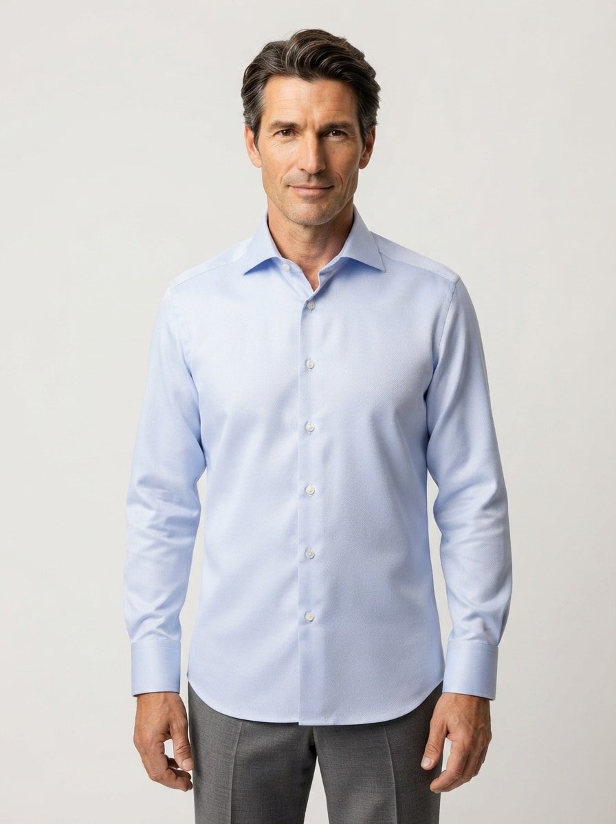 Hemd, Super Slim, Twill, Kent, hellblau