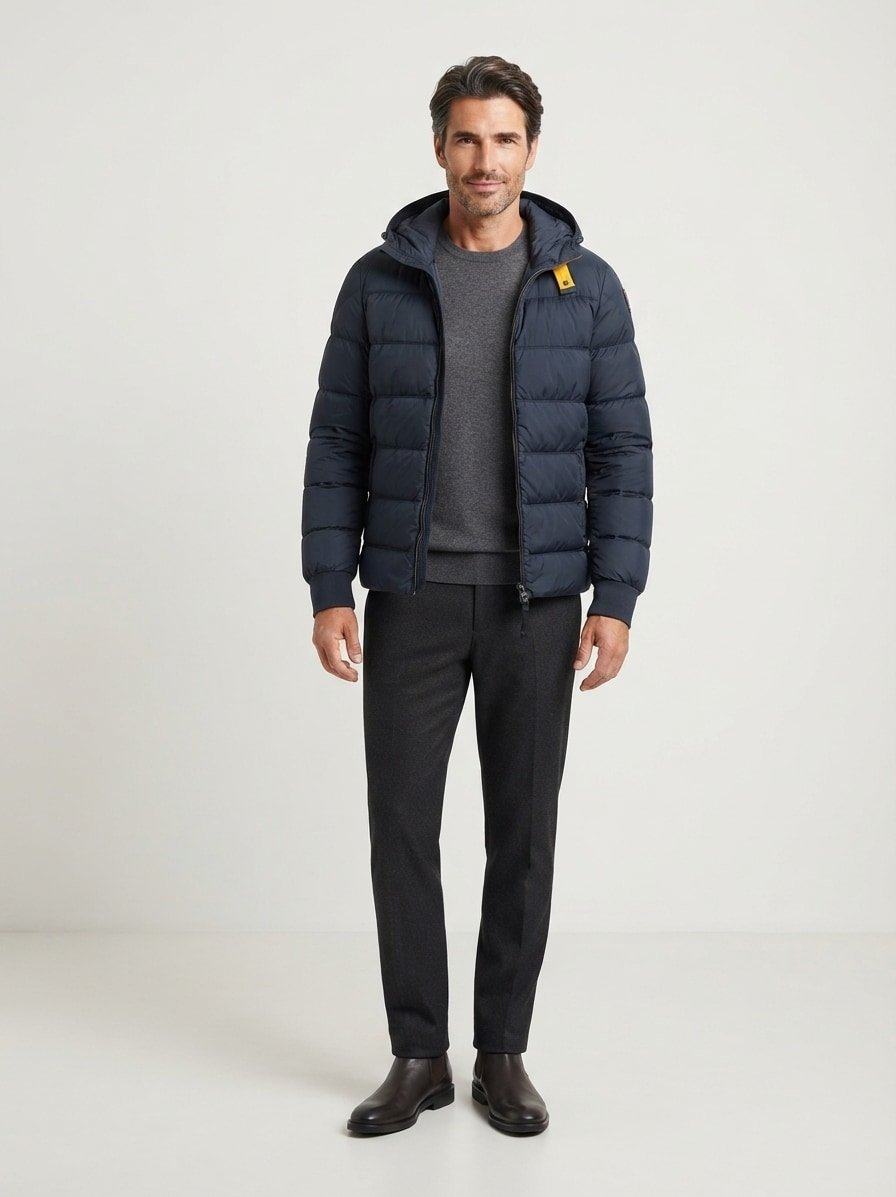 Daunenjacke, Mikrofaser winddicht, nine iron