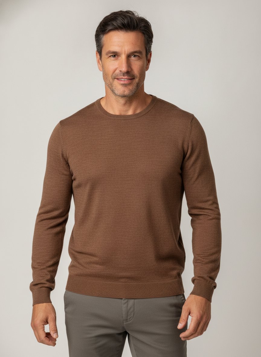 Pullover, Merinowolle extrafein, nougat