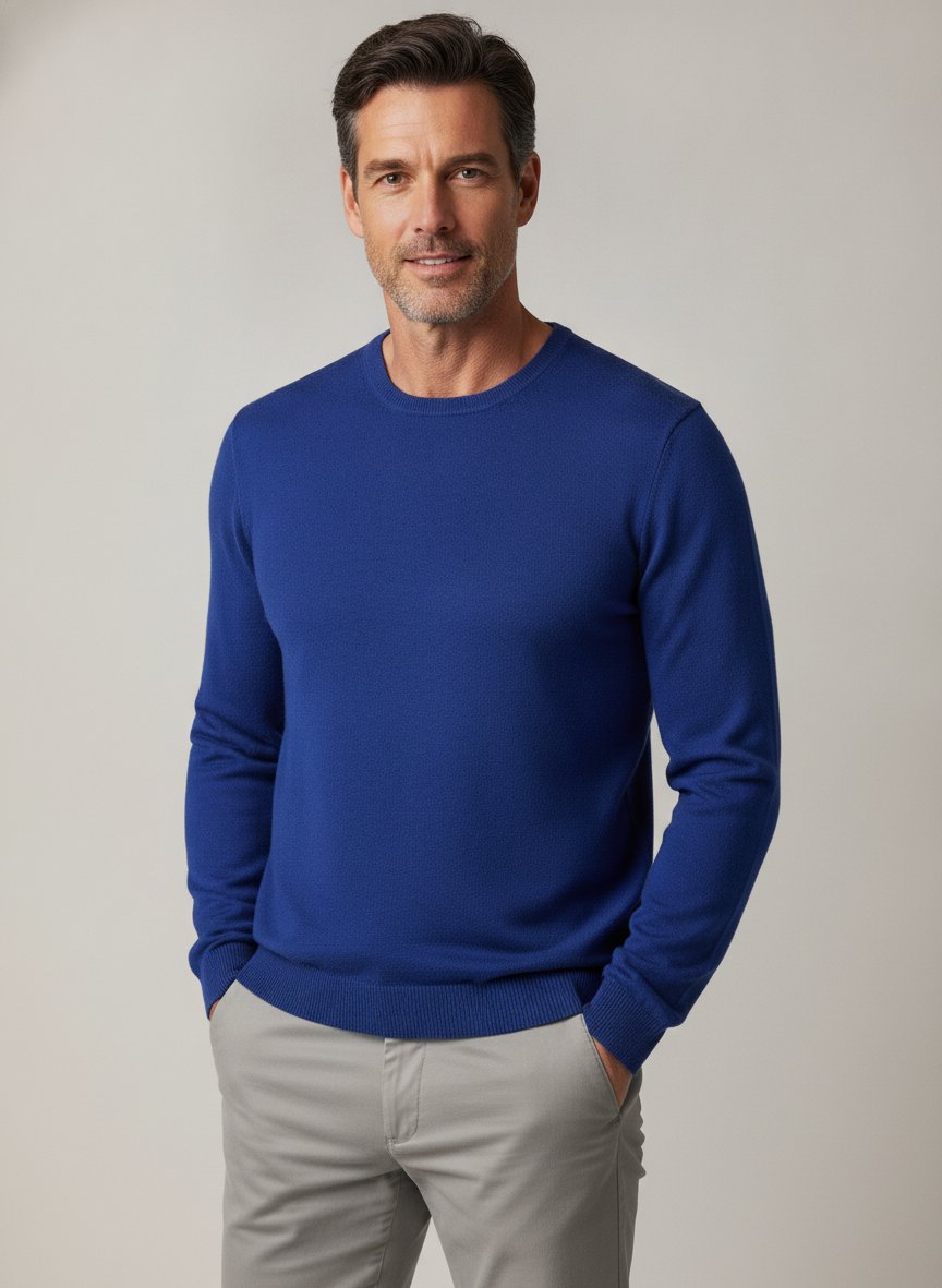 Pullover, Merinowolle extrafein, blau