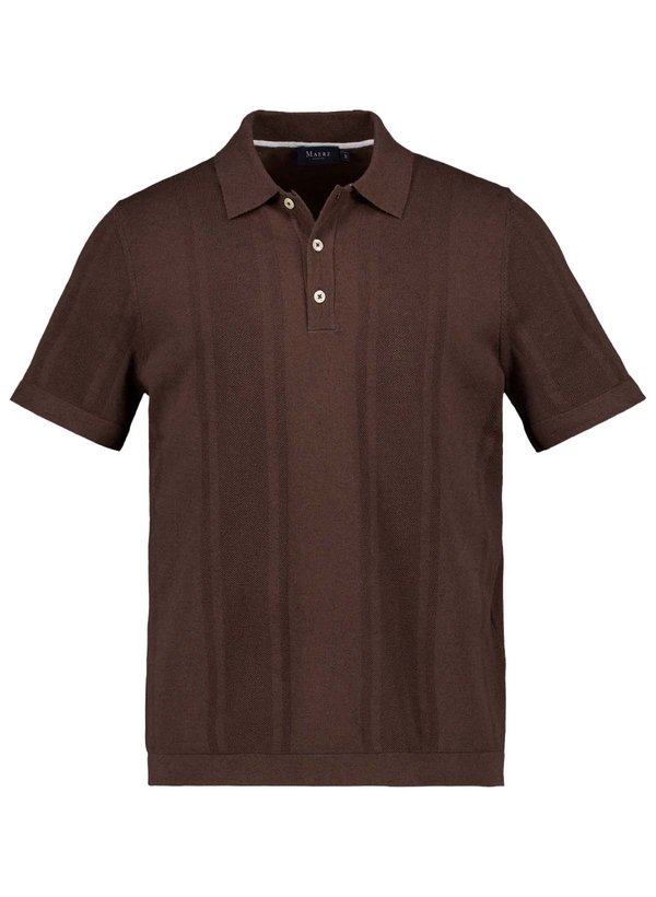 Polo-Shirt, Baumwoll-Strick, nougat strukturiert