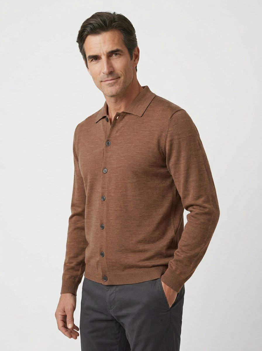 Cardigan, Merinowolle extrfein, nougat