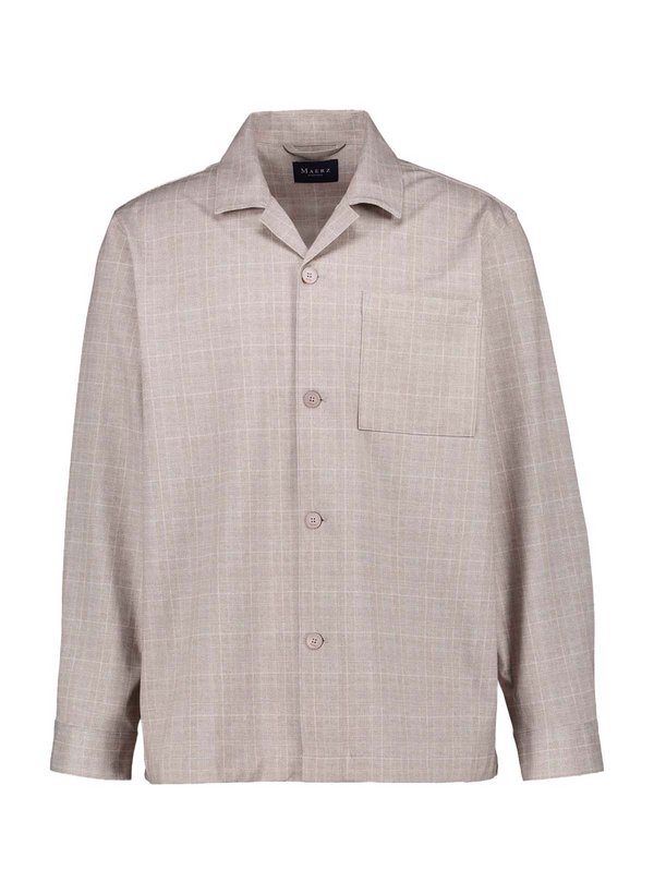 Overshirt, Jersey, Revers, Brustasche, lightalmond kariert