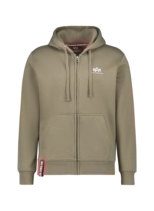 Sweatjacke, Baumwolle, oliv
