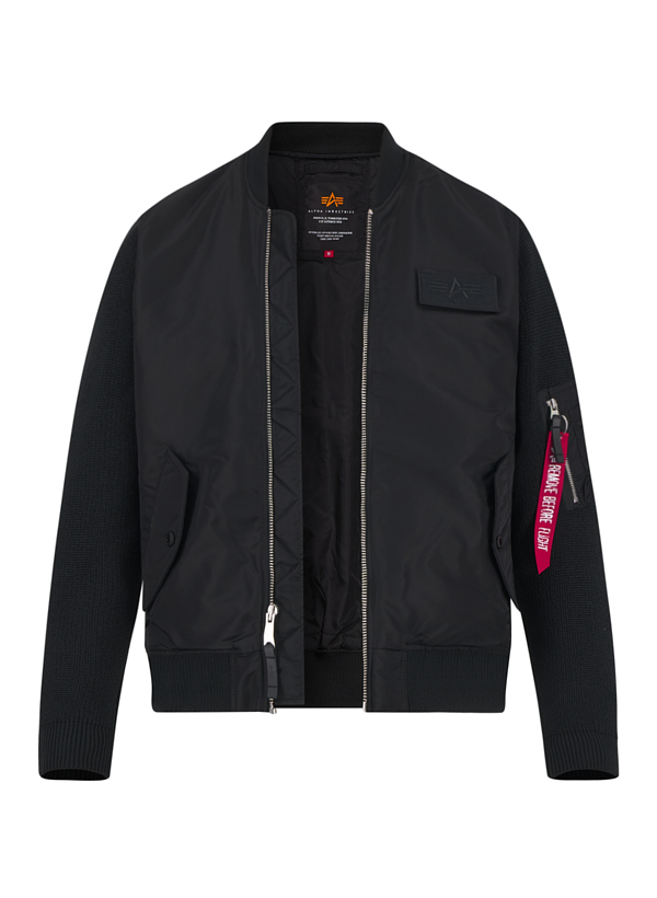 Hybrid Jacke, Mikrofaser, schwarz