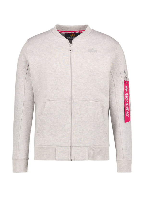 Sweatjacke, Regular Fit, Baumwolle, grau meliert