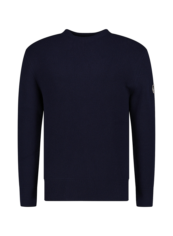 Pullover, Woll-Mischung, navy strukturiert