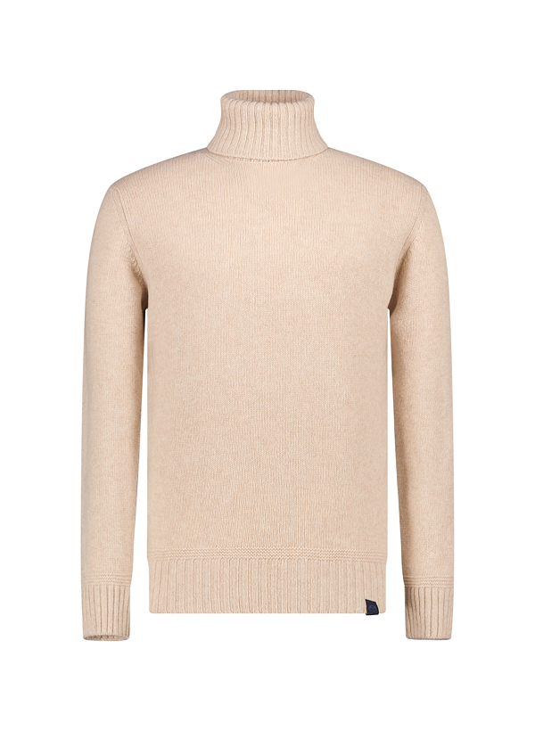 Rollkragen-Pullover, Wolle, ecru meliert