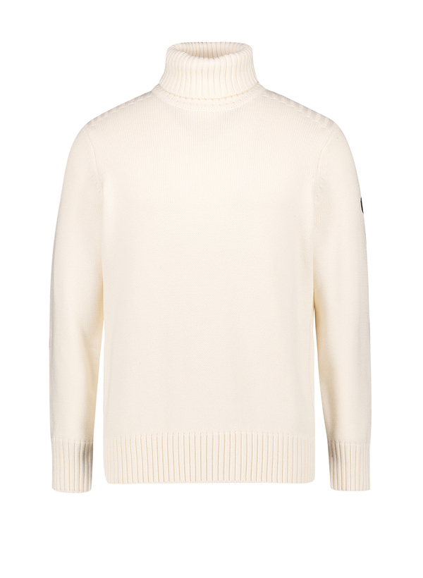 Rollkragen-Pullover, Baumwolle, ecru