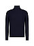 Rollkragen-Pullover, Woll-Mischung, navy strukturiert - navy