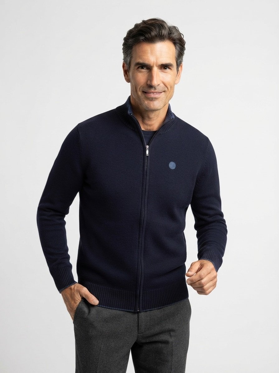 Cardigan, Woll-Mischung, navy