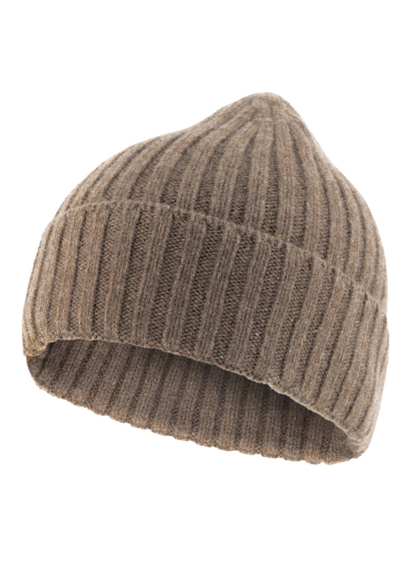 Strickmütze, Reines Kaschmir, dunkelnatural