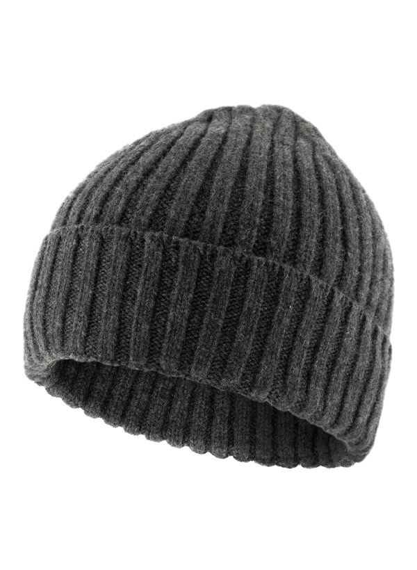 Strickmütze, Reines Kaschmir, anthrazit