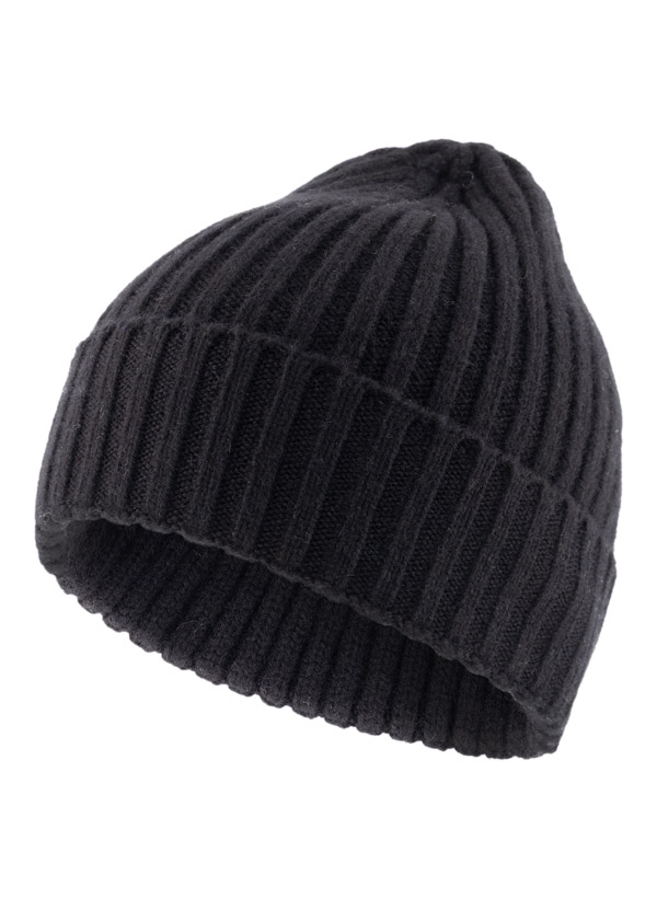 Strickmütze, Reines Kaschmir, schwarz