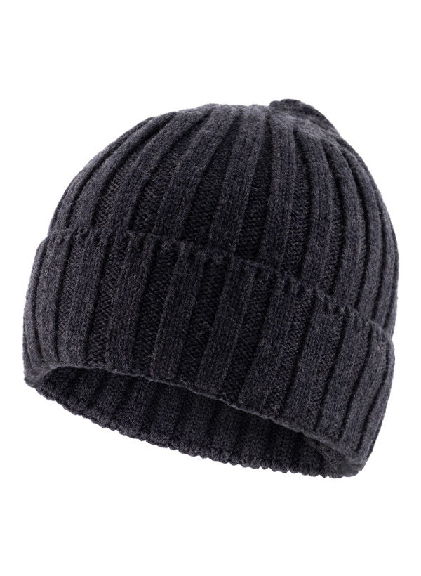 Strickmütze, Superfine Lambswool, anthrazit