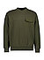 Sweatshirt, Baumwolle, Brusttasche, olive - dunkelgrün