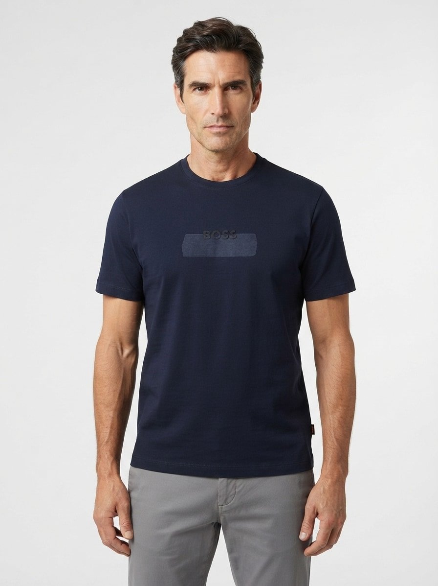 T-Shirt LogoTape, Baumwolle, dunkelblau