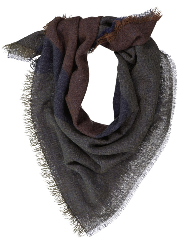 Bandana Arno, Kaschmir-Wolle, brau-oliv