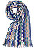Raschelschal, Schurwolle, blau-beige-salbei - blau-grau