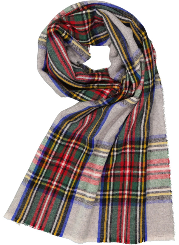 Schal Tartine, Kaschmir-Wolle, greige-multicolor kariert