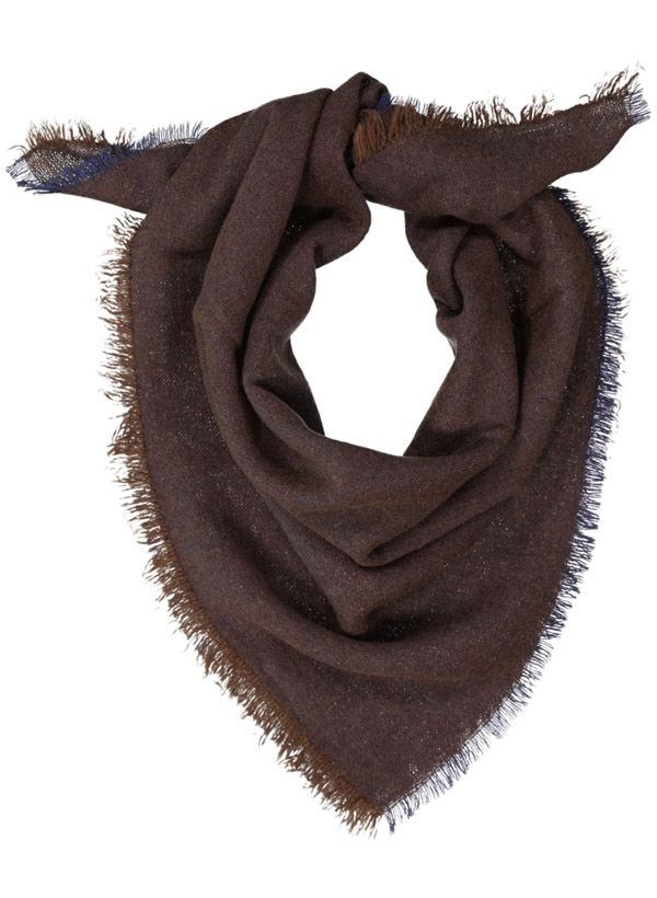 Bandana  Arno, Kaschmir-Wolle, braun-navy meliert