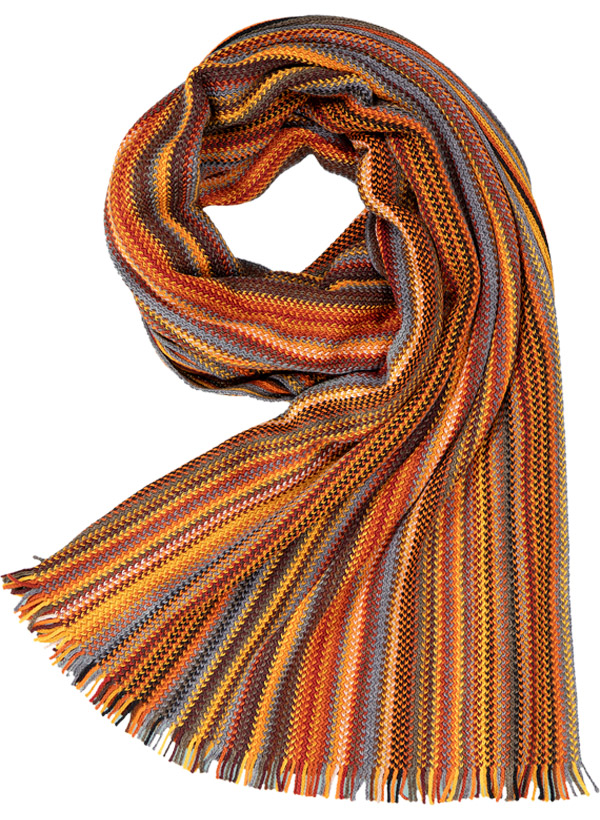 Raschelschal, Schurwolle, orange gestreift