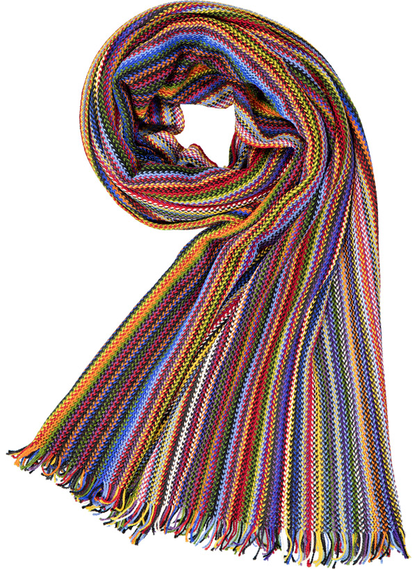 Raschelschal, Schurwolle, multicolor gestreift