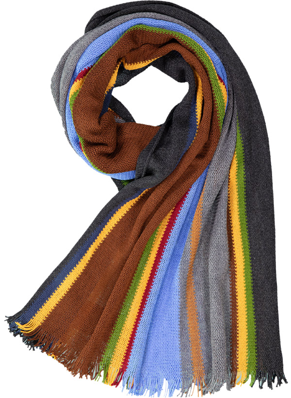 Raschelschal, Schurwolle, multicolor gestreift