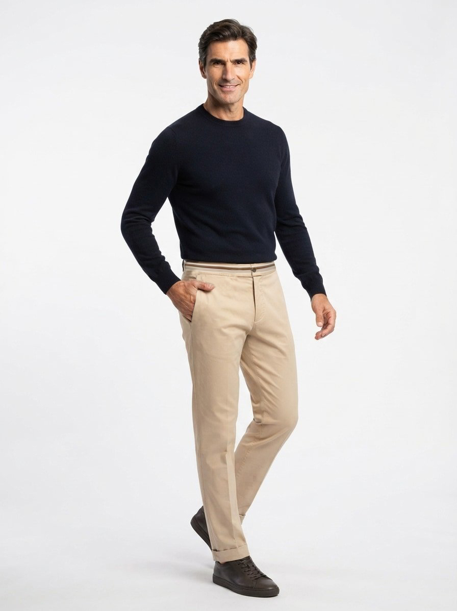 Hose, Slim Fit, Baumwolle-Stretch, beige