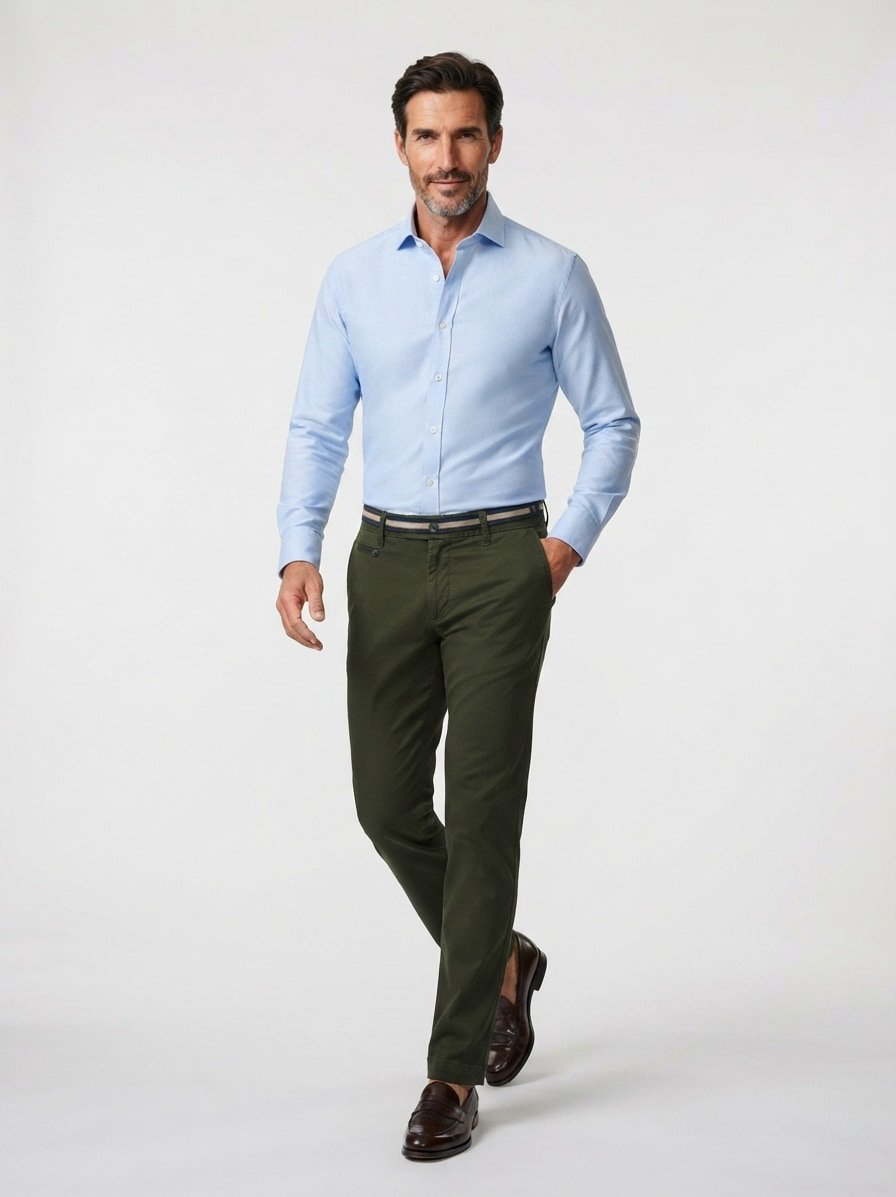 Hose, Slim Fit, Baumwolle-Stretch, dunkelgrün
