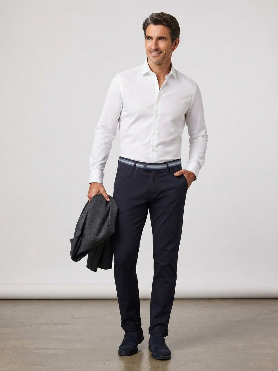 Hose, Slim Fit, Baumwolle-Stretch, dunkelblau