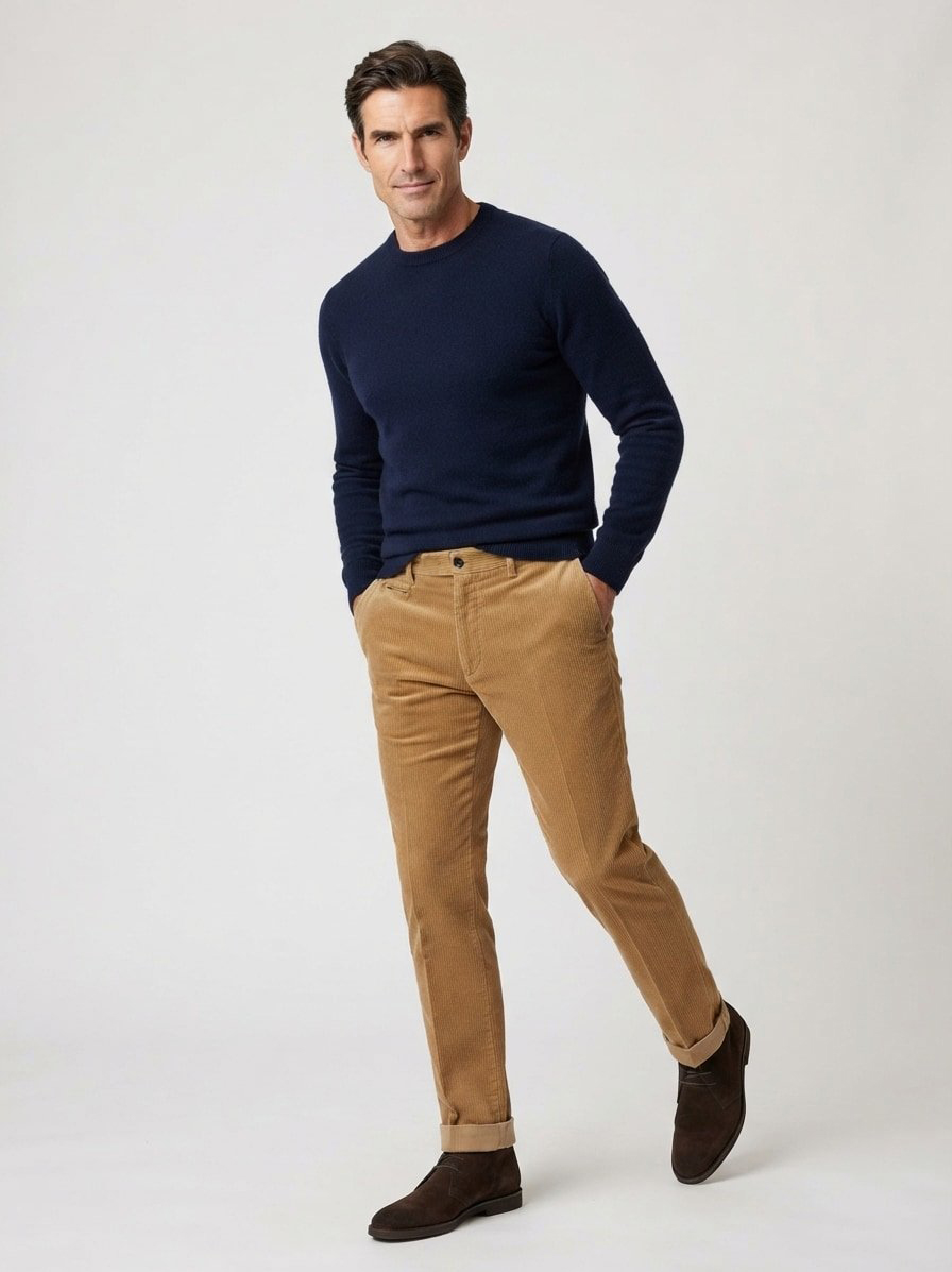 Hose, Comfort Fit, Cord, camelbraun