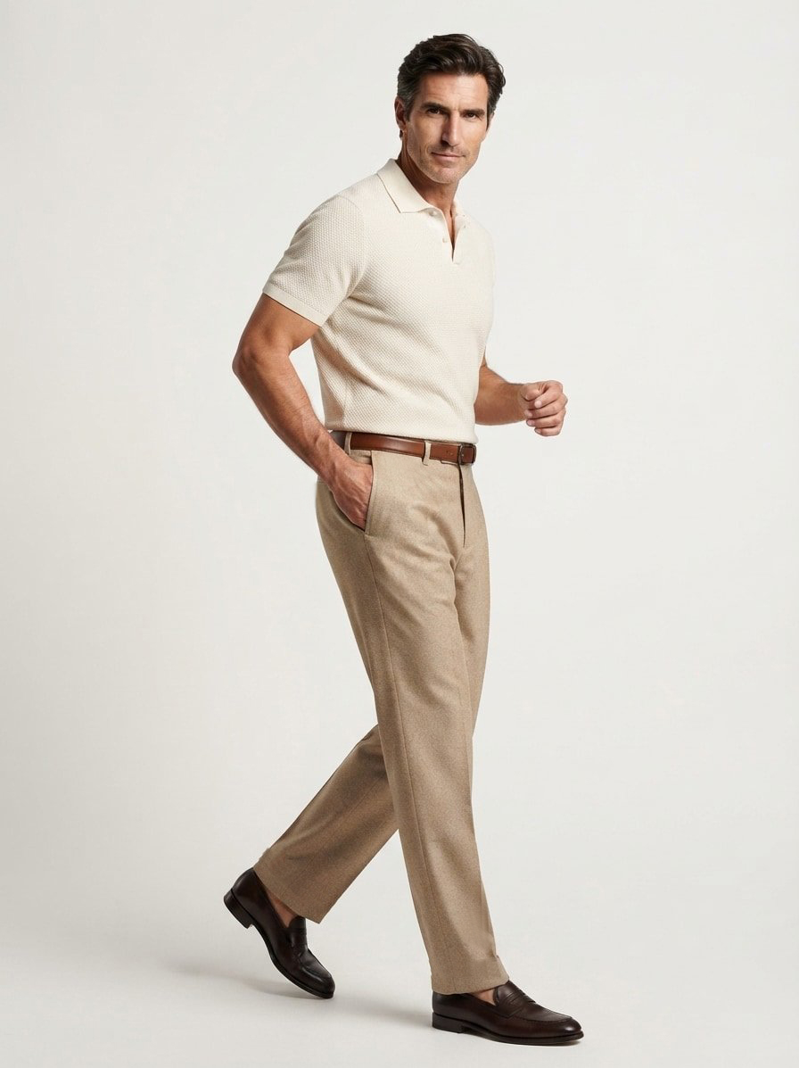 Hose, Modern Fit, Wolle Mikrofaser, braun-beige fischgrät